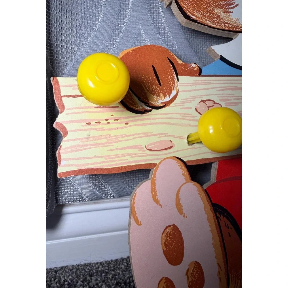 Vintage Dolly Toy Company Bear Graphics Peg Wall Hanger Coat Rack Child's Room